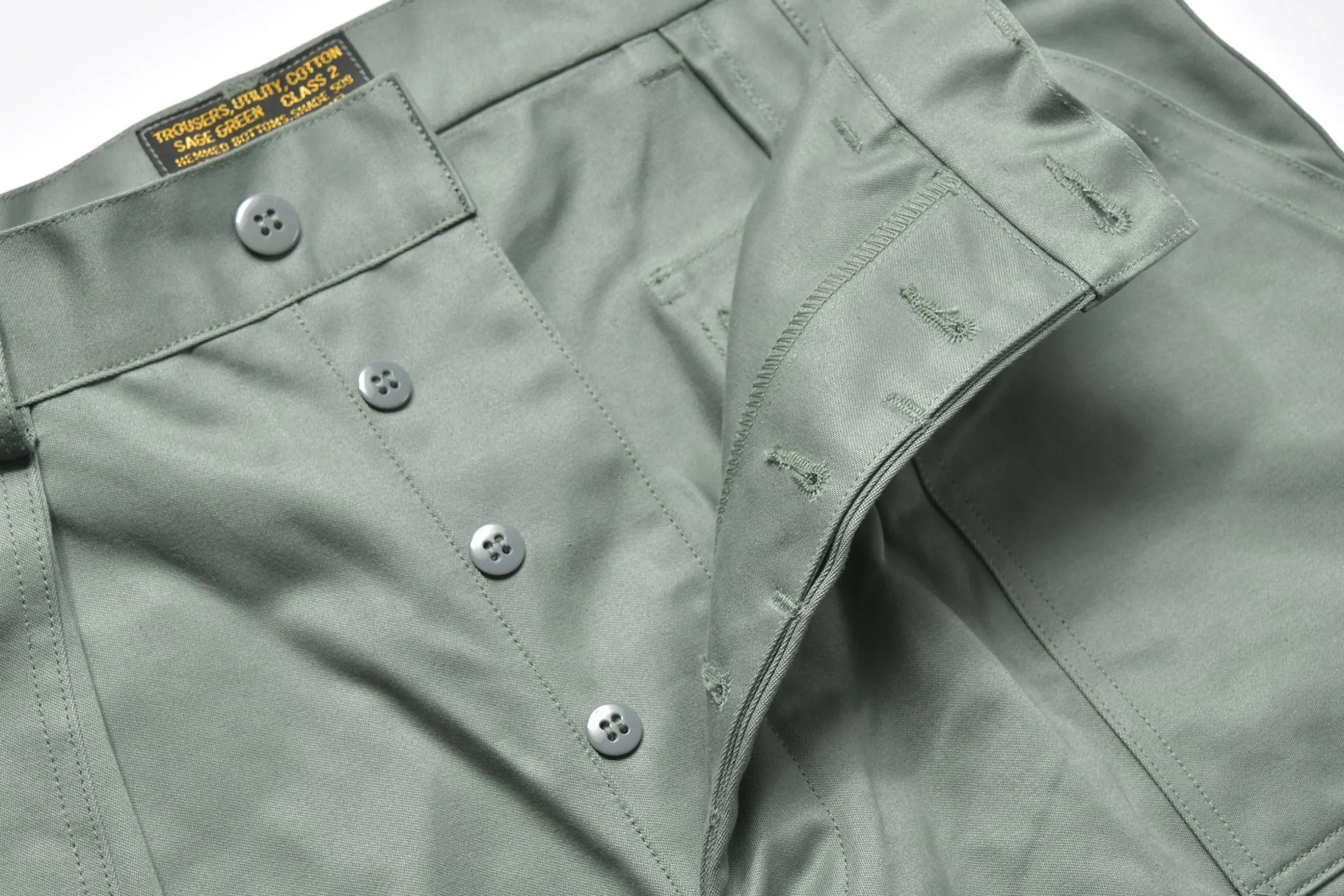 Pants-The Real McCoy's Trousers, Utility, Cotton / Usaf Sage Green 154 Sage Green