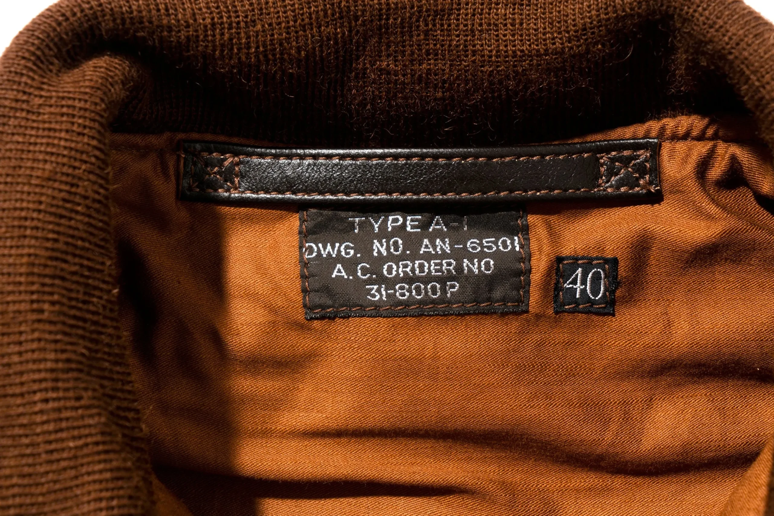 Leather-The Real McCoy's Type A-1 Real Mccoy Mfg. Co. Seal Brown