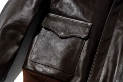 Leather-The Real McCoy's Type A-2 Rough Wear Clothing Co. 051 Seal Brown