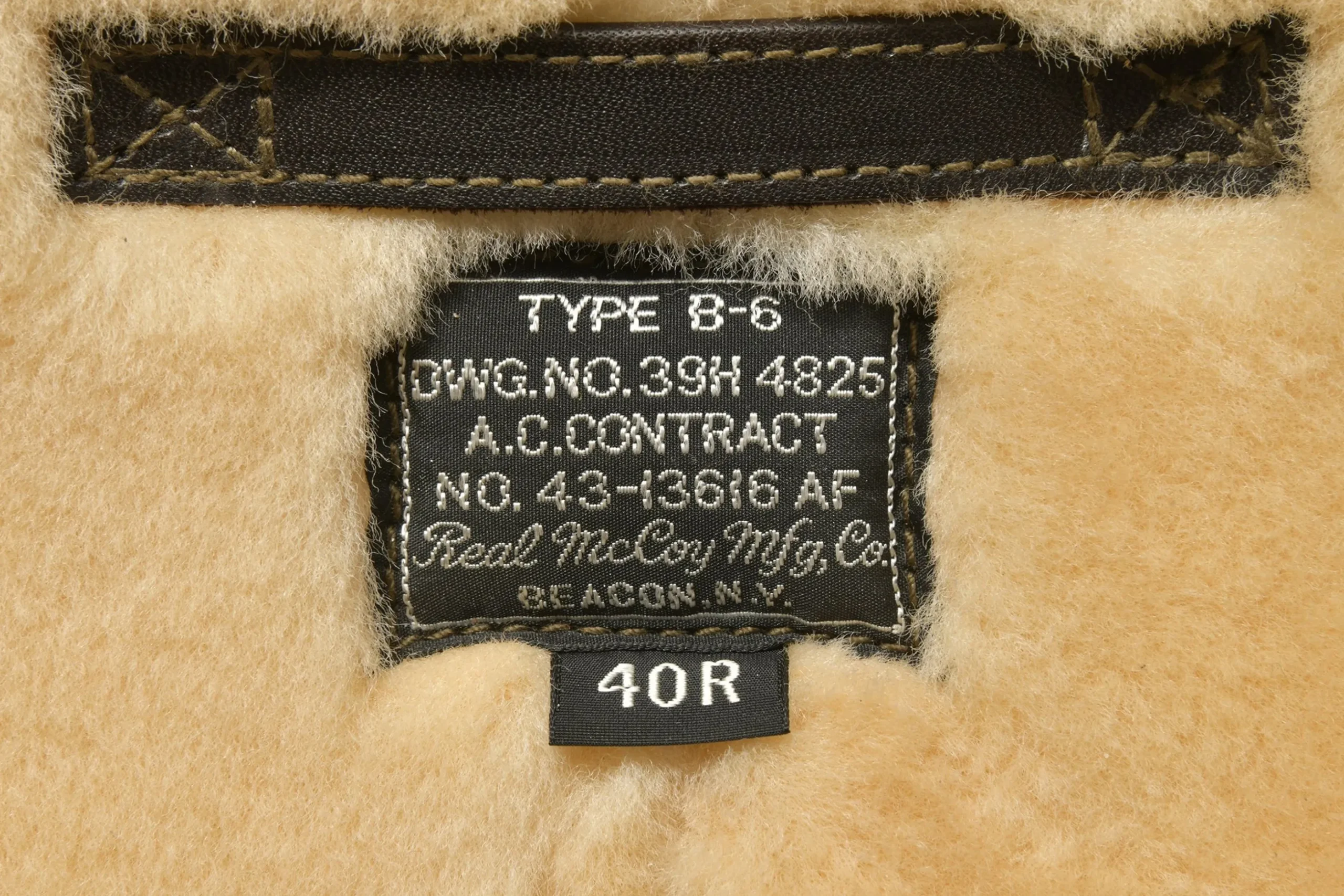 Leather-The Real McCoy's Type B-6 Real Mccoy Mfg.Co 051 Seal Brown