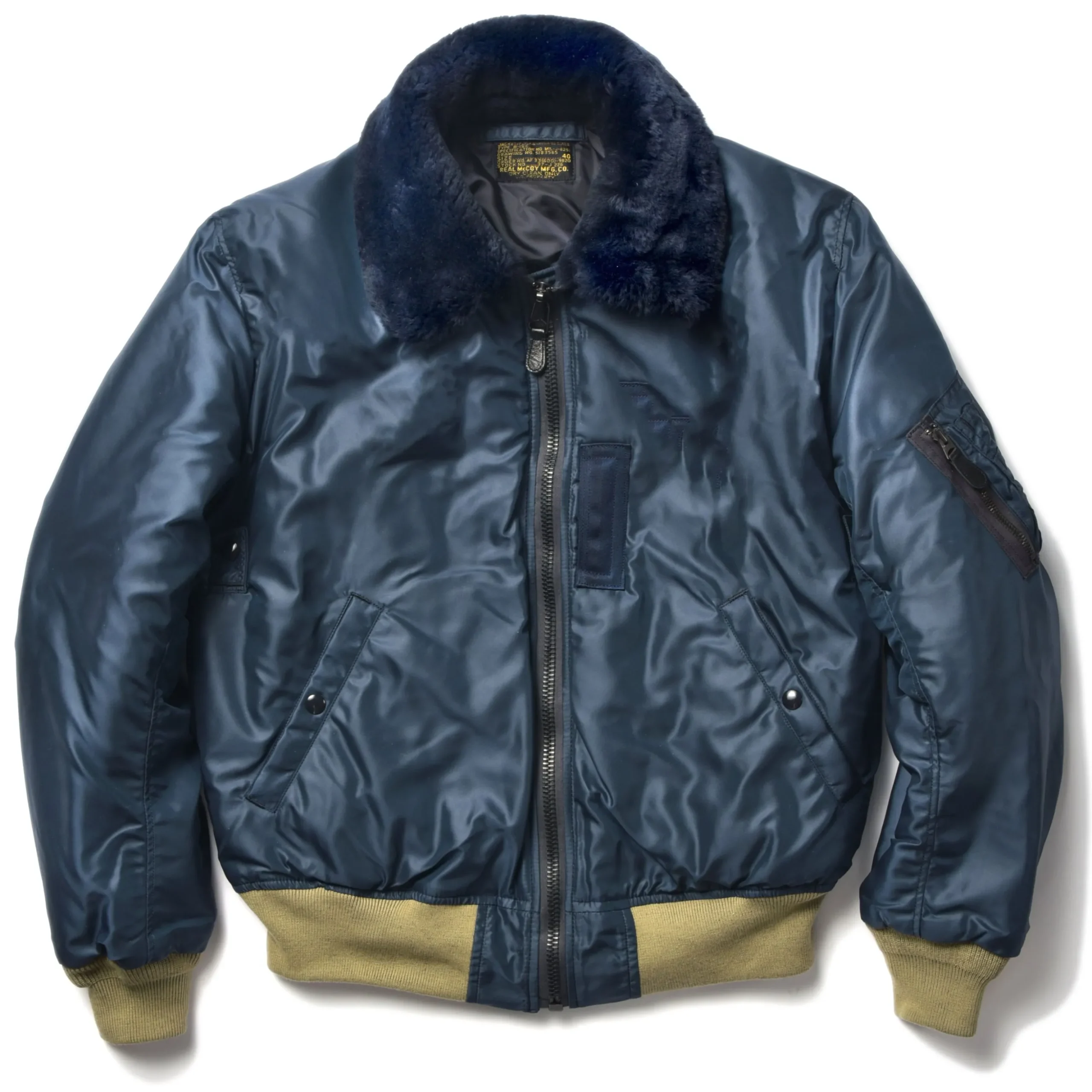 Military-The Real McCoy's Type B-15C Real Mccoy Mfg. Co. / Green Ribbing 140 Navy