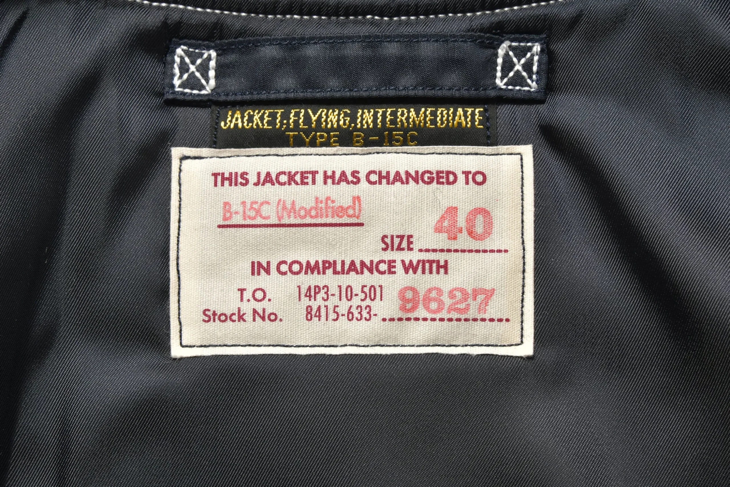 Military-The Real McCoy's Type B-15C Real Mccoy Mfg.Co. / Modified 140 Navy