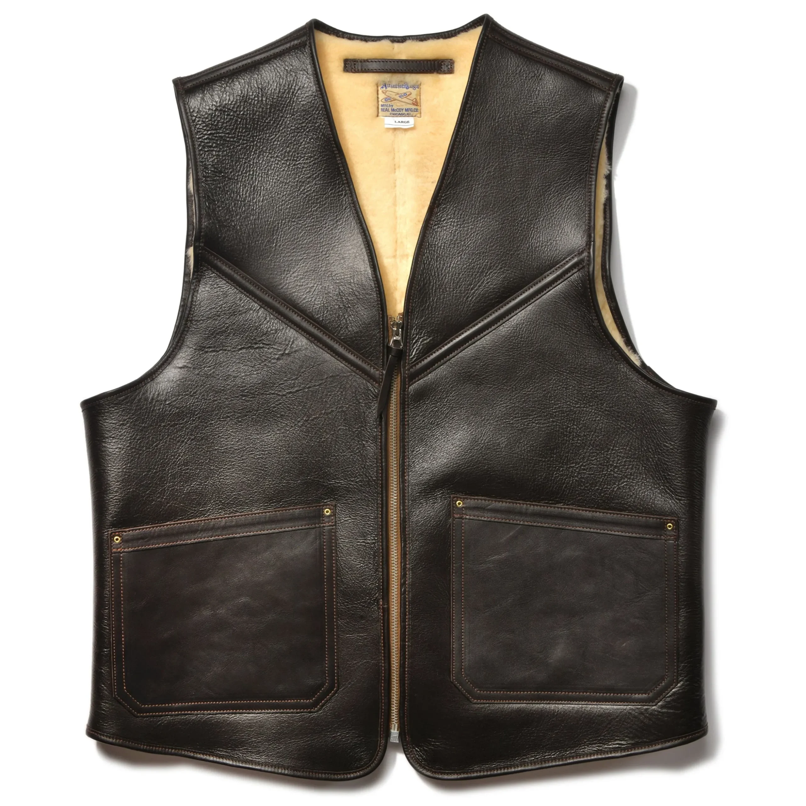 Vests-The Real McCoy's Type C-3 Vest Real Mccoy Mfg.Co. 051 Seal Brown