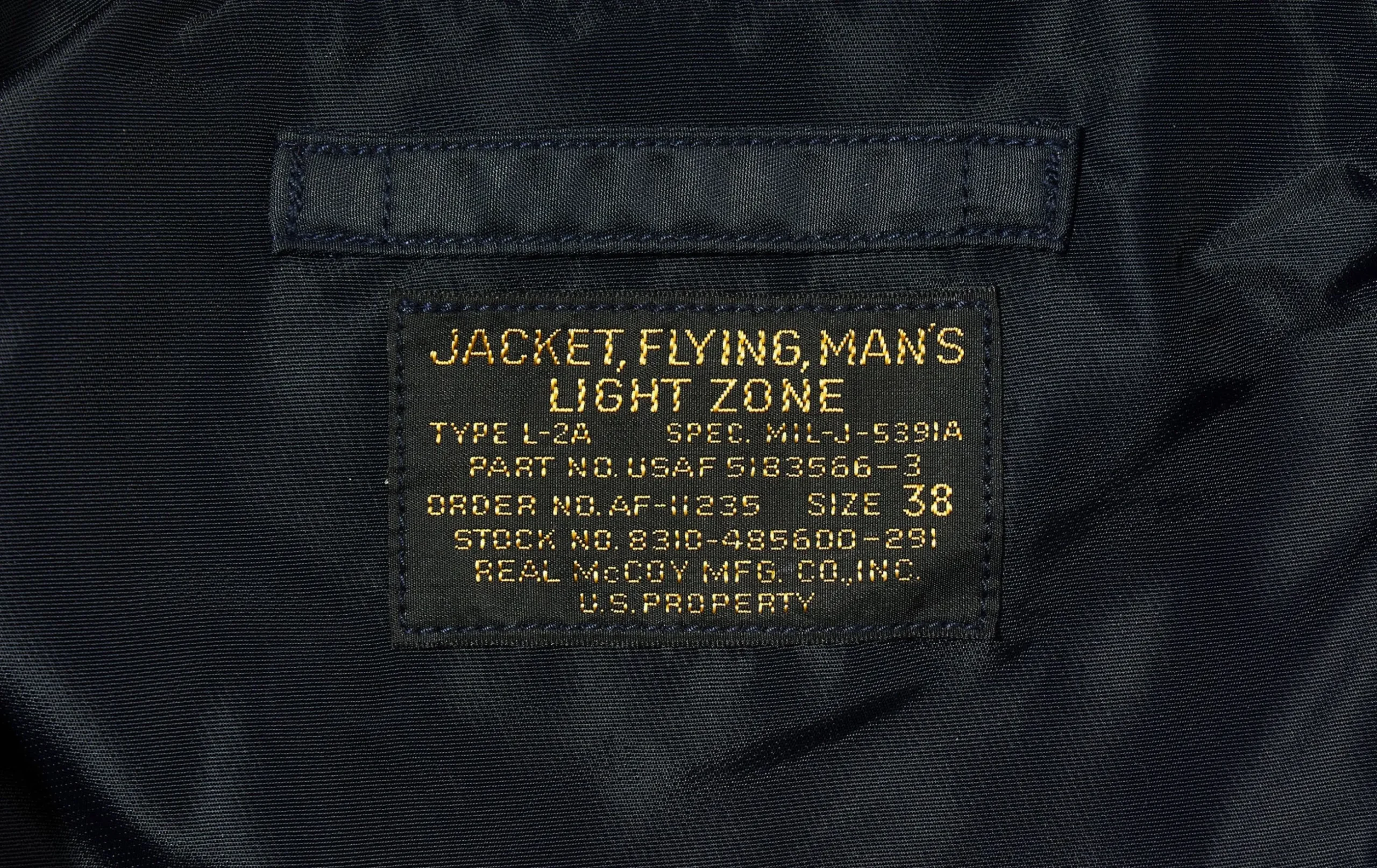 Military-The Real McCoy's Type L-2A Real Mccoy Mfg. Co. 140 Navy