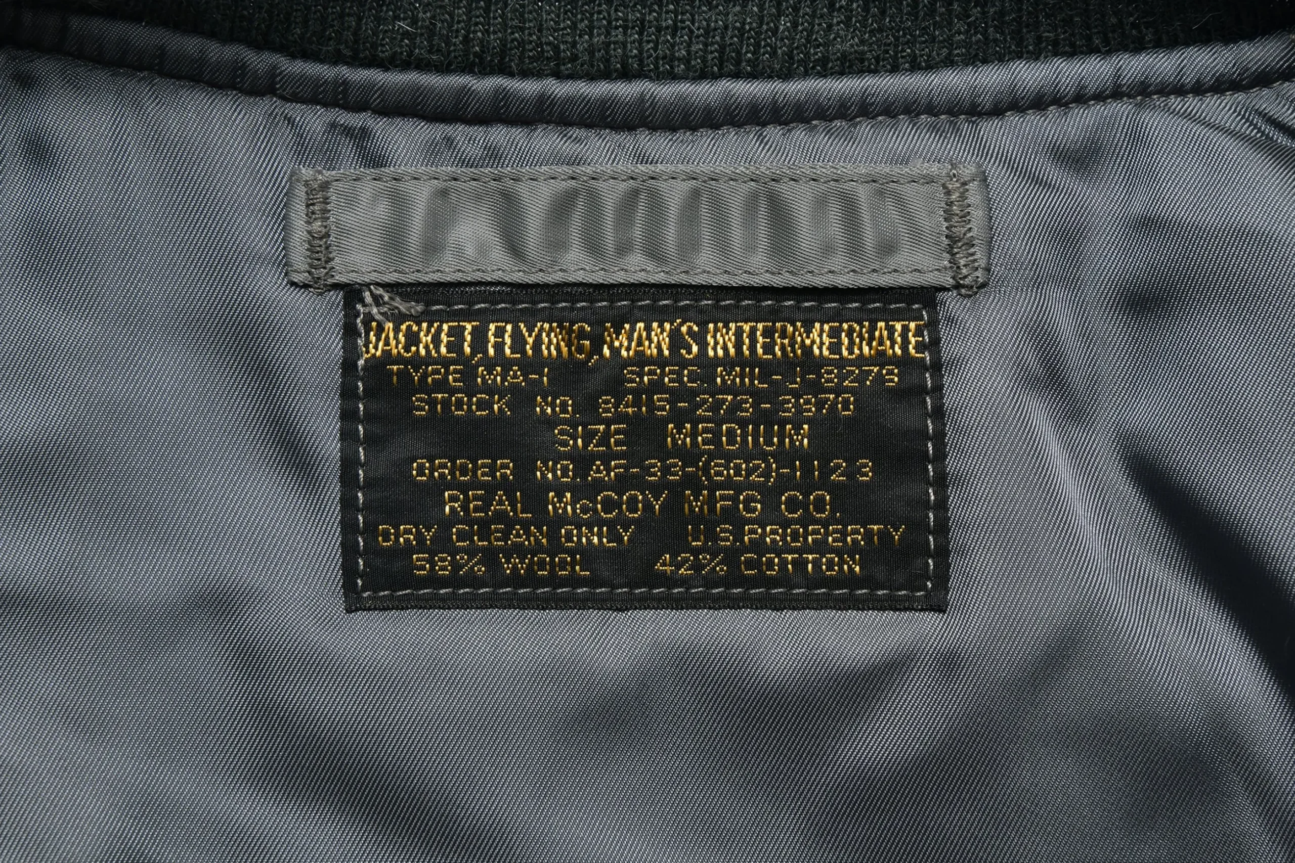 Military-The Real McCoy's Type Ma-1 Real Mccoy Mfg. Co. 027 Silver Gray