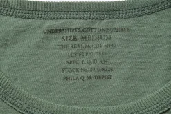 T-Shirts-The Real McCoy's Undershirts, Cotton, Summer / Combat Battalion 160 Green