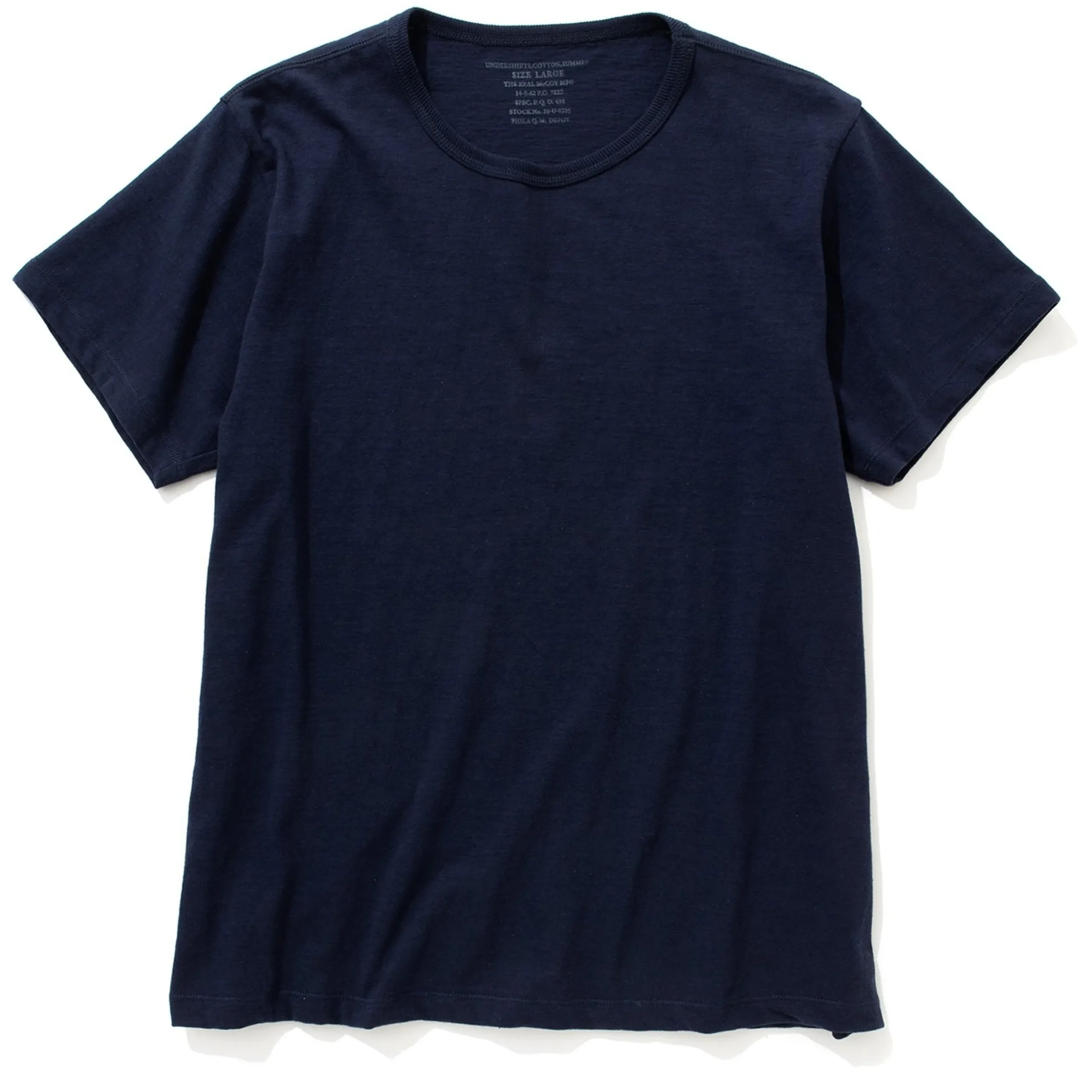 T-Shirts-Joe McCoy Undershirts, Cotton, Summer 140 Navy