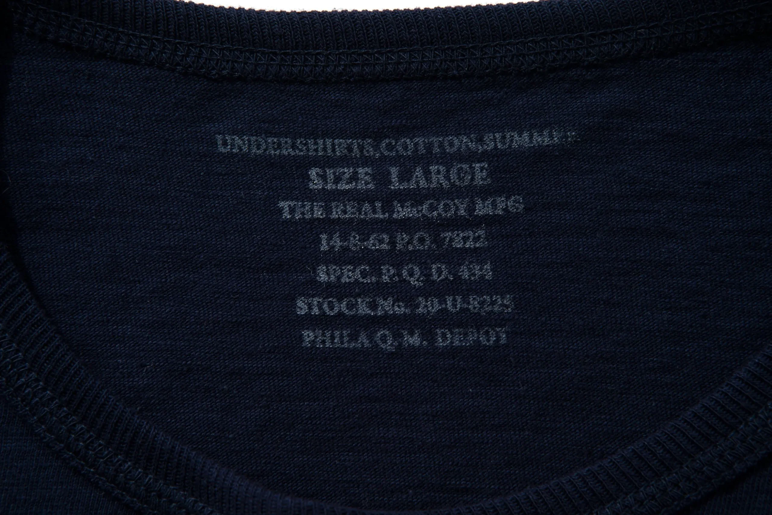 T-Shirts-Joe McCoy Undershirts, Cotton, Summer 140 Navy