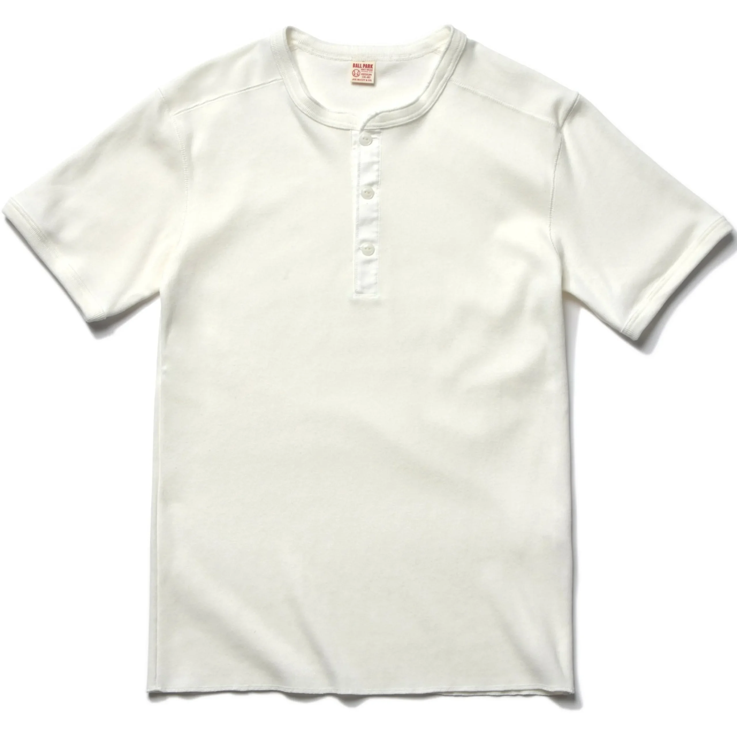 T-Shirts-Joe McCoy Union Henley Undershirt S/S 010 White