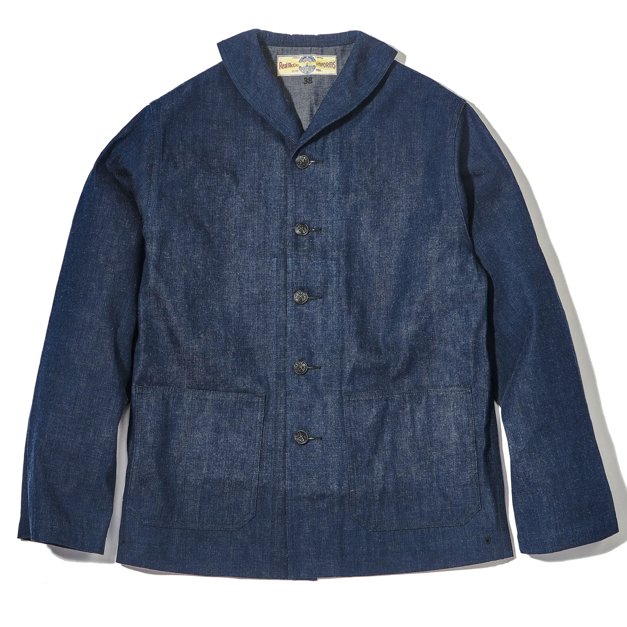 Military-The Real McCoy's U.S. Navy Denim Dungaree Jumper 141 Indigo