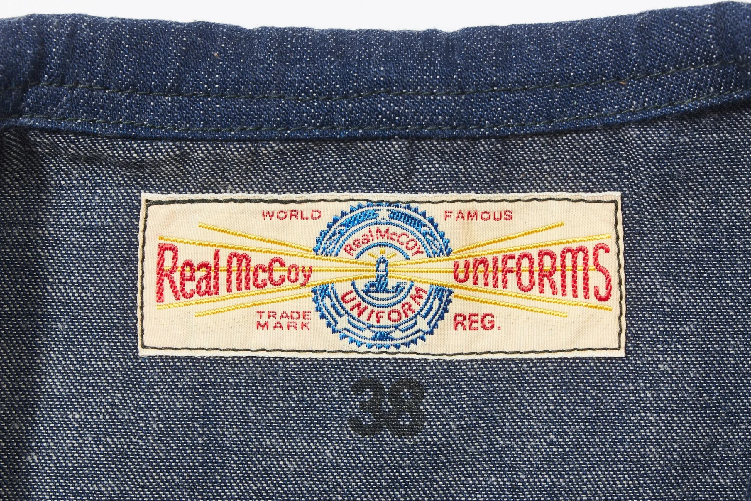 Military-The Real McCoy's U.S. Navy Denim Dungaree Jumper 141 Indigo