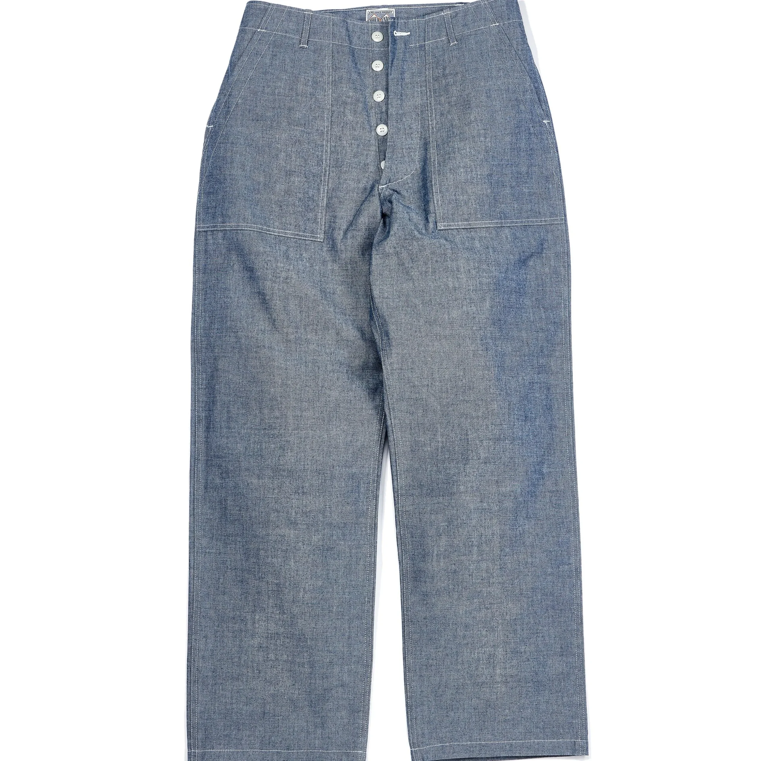 Pants-Joe McCoy Utility Trousers / Chambray 123 Light Blue