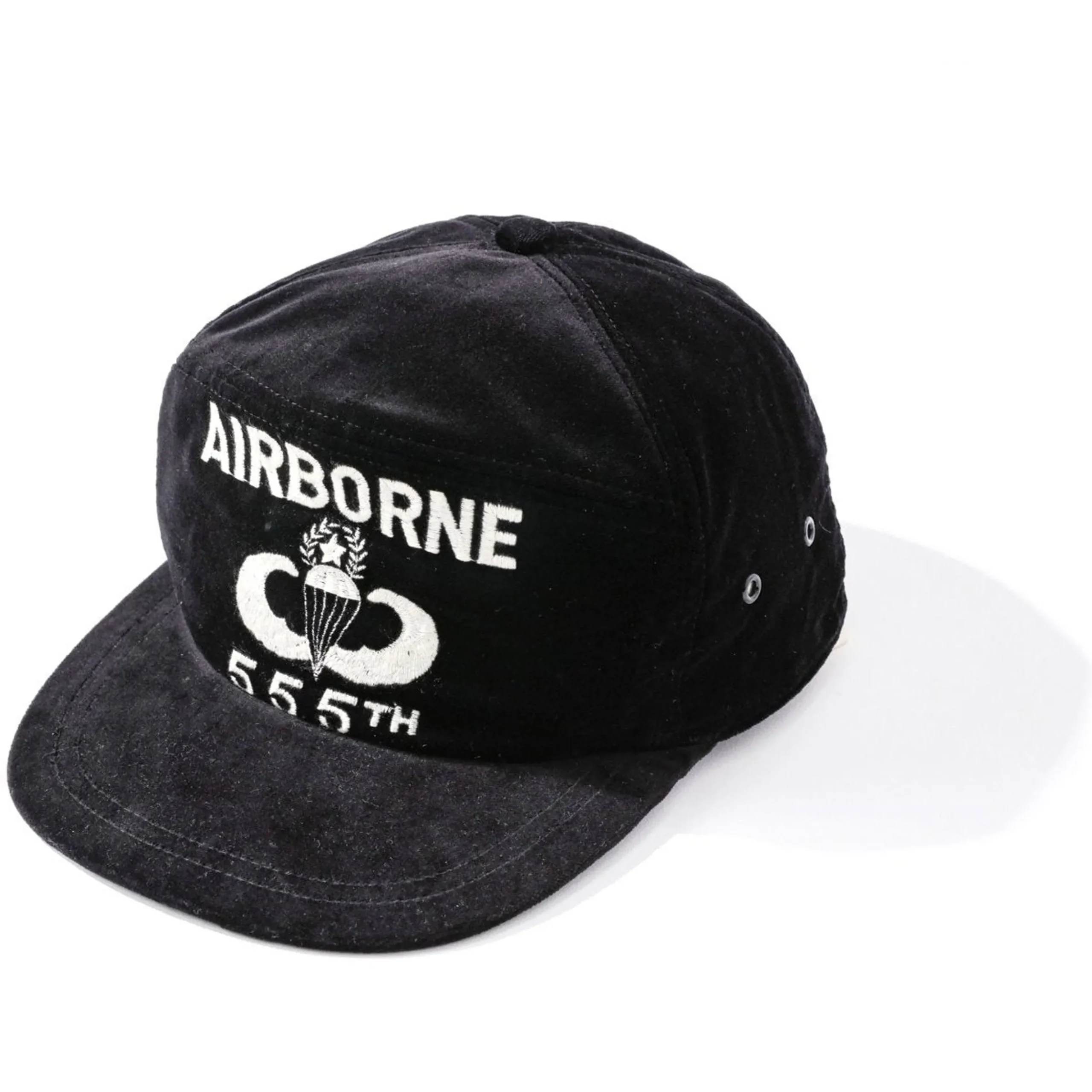Hats-The Real McCoy's Velvet Souvenir Cap / Airborne Black