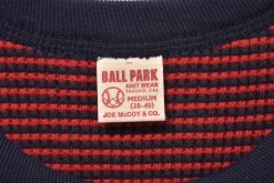 Thermal Shirts-Joe McCoy Waffle Stripe Thermal Shirt L/S Navy/ \Nred