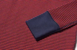 Thermal Shirts-Joe McCoy Waffle Stripe Thermal Shirt L/S Navy/ \Nred