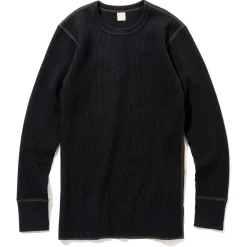 Thermal Shirts-Joe McCoy Waffle Thermal Shirts Long Sleeve 030 Black