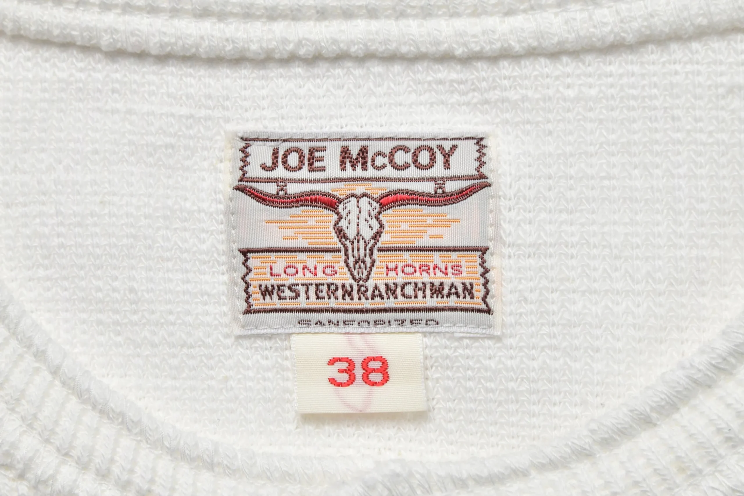 Thermal Shirts-Joe McCoy Western Cardigan Stitch Henley Shirt 010 White