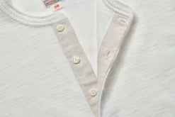 Thermal Shirts-Joe McCoy Western Cardigan Stitch Henley Shirt 010 White