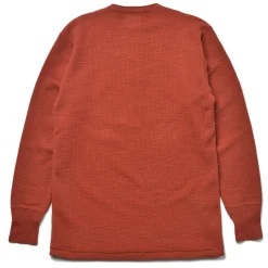 Thermal Shirts-Joe McCoy Western Cardigan Stitch Henley Shirt 093 Brick Red