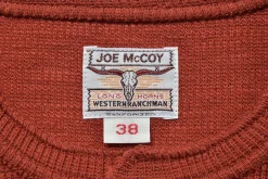 Thermal Shirts-Joe McCoy Western Cardigan Stitch Henley Shirt 093 Brick Red