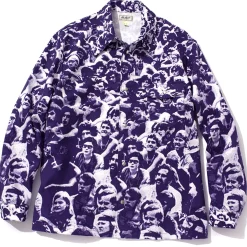 Shirts-Joe McCoy Woodstock Print Shirt Purple