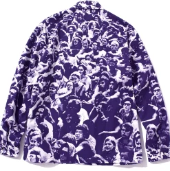 Shirts-Joe McCoy Woodstock Print Shirt Purple