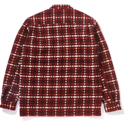 Shirts-Joe McCoy Wool Stripe Open-Collar Shirt Brown/Orange