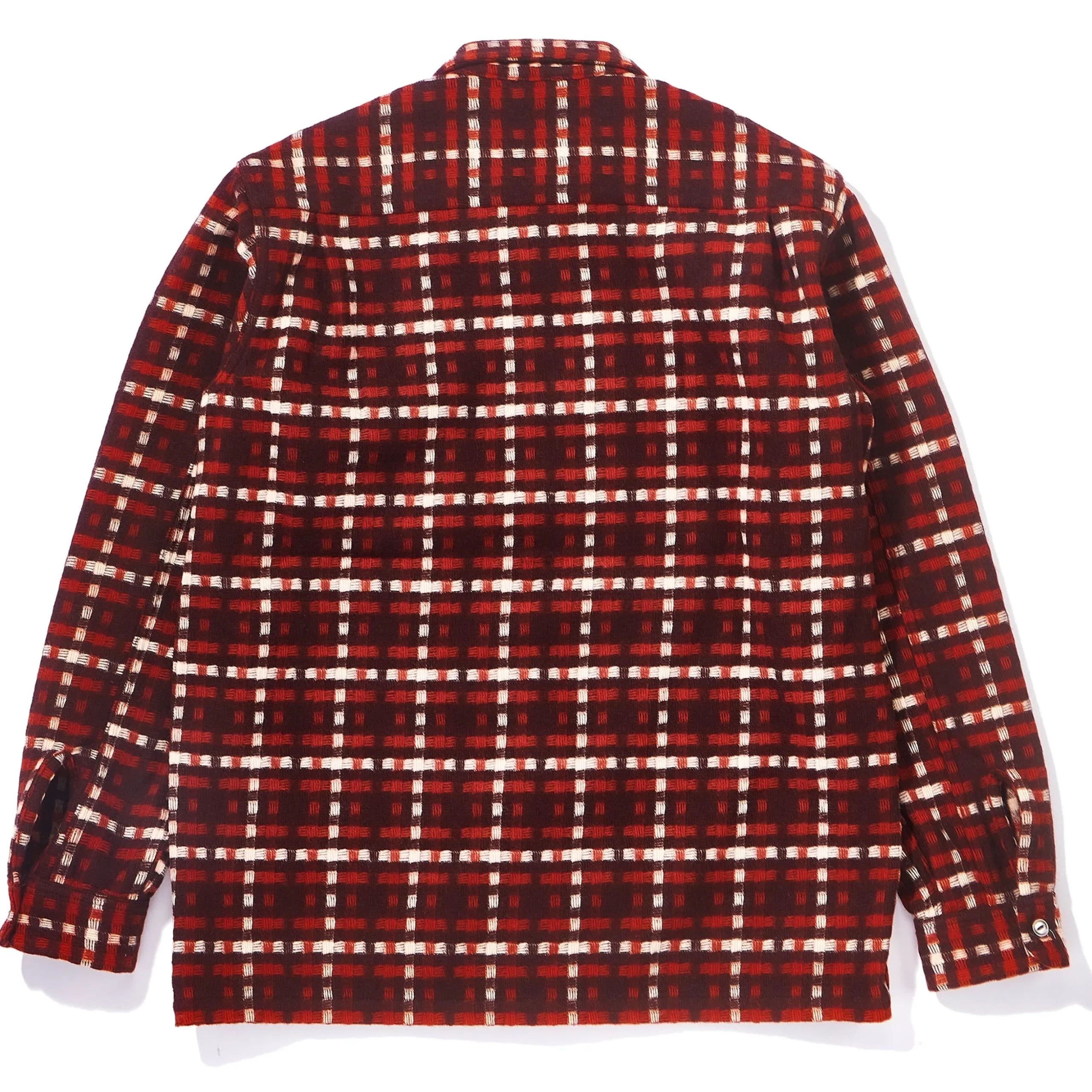 Shirts-Joe McCoy Wool Stripe Open-Collar Shirt Brown/Orange