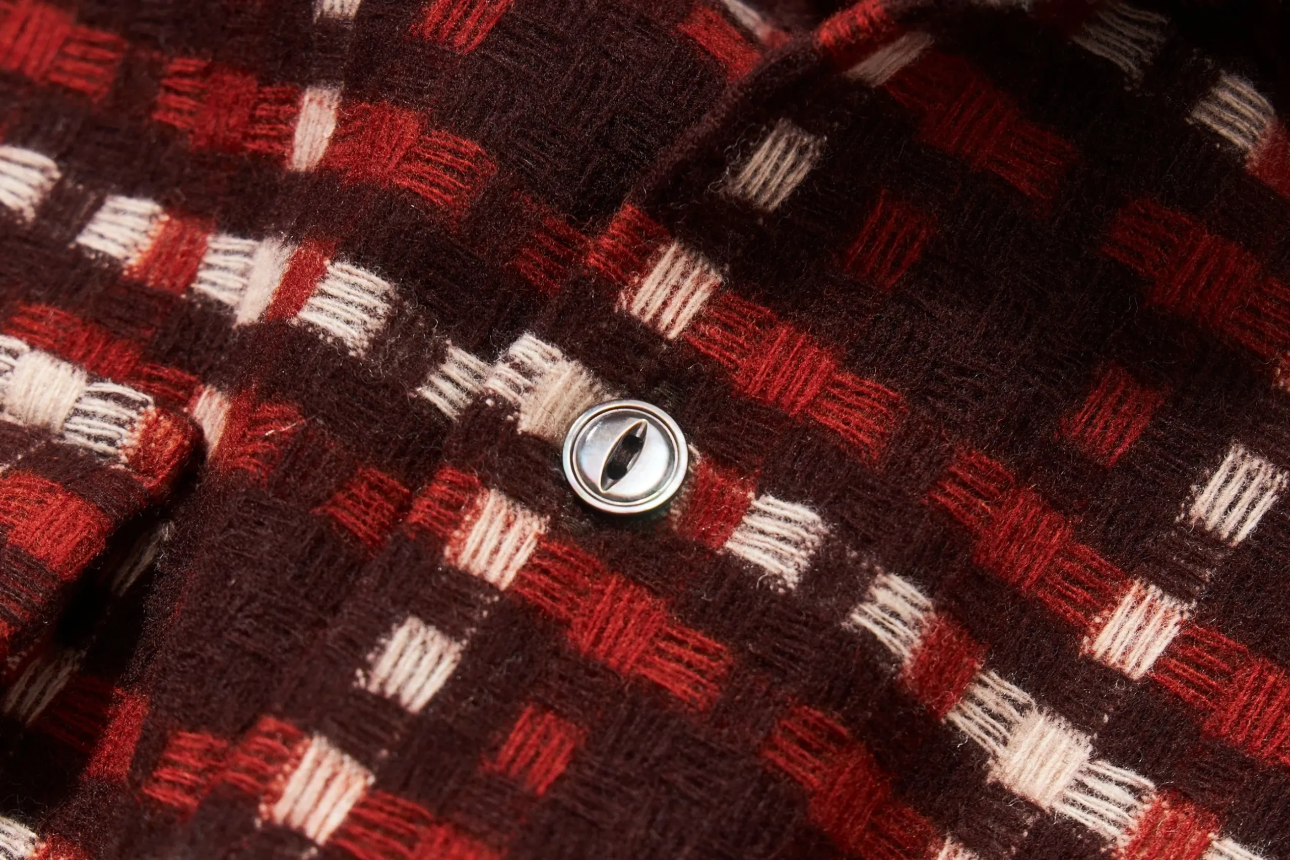 Shirts-Joe McCoy Wool Stripe Open-Collar Shirt Brown/Orange